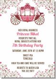 Fairy Tale Princess Carriage - Birthday Party Invitations