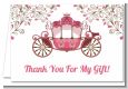 Fairy Tale Princess Carriage - Birthday Party Thank You Cards thumbnail
