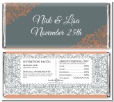 Grey & Orange - Personalized Bridal Shower Candy Bar Wrappers