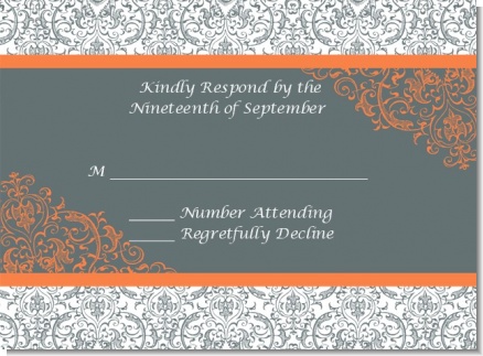 Grey & Orange - Bridal Shower Response Cards