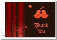 Fall Love Birds - Bridal Shower Thank You Cards