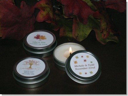 Candle Tins Small Soy Travel Size - Fall Wedding Favors