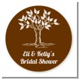 Fall Tree - Round Personalized Bridal Shower Sticker Labels thumbnail