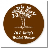 Fall Tree - Round Personalized Bridal Shower Sticker Labels