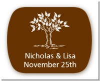 Fall Tree - Personalized Bridal Shower Rounded Corner Stickers