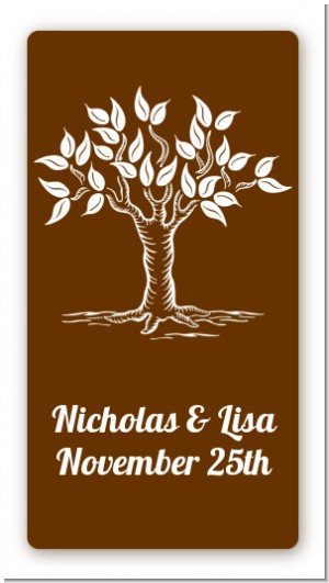 Fall Tree - Custom Rectangle Bridal Shower Sticker/Labels