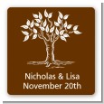 Fall Tree - Square Personalized Bridal Shower Sticker Labels thumbnail