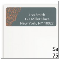 Grey & Orange - Bridal Shower Return Address Labels