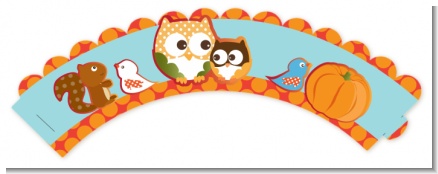 Owl - Fall Theme or Halloween - Baby Shower Cupcake Wrappers