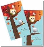Owl - Fall Theme or Halloween - Baby Shower Scratch Off Game Tickets