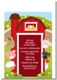 Farm Animals - Birthday Party Petite Invitations