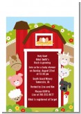 Farm Animals - Baby Shower Petite Invitations