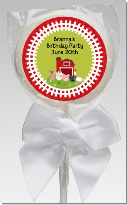 Farm Animals - Personalized Birthday Party Lollipop Favors