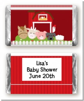 Farm Animals - Personalized Baby Shower Mini Candy Bar Wrappers