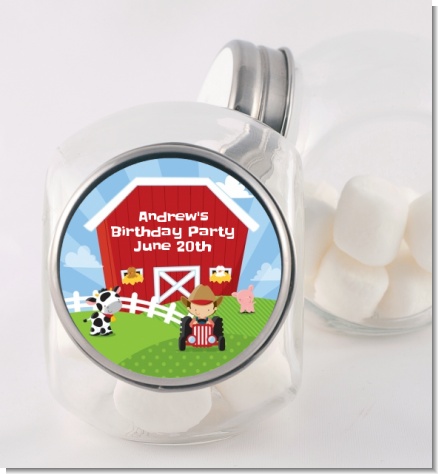 Farm Boy - Personalized Birthday Party Candy Jar