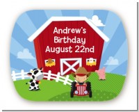 Farm Boy - Personalized Birthday Party Rounded Corner Stickers