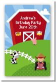 Farm Boy - Custom Large Rectangle Birthday Party Sticker/Labels