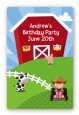 Farm Boy - Custom Large Rectangle Birthday Party Sticker/Labels thumbnail