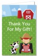 Farm Boy - Birthday Party Thank You Cards thumbnail