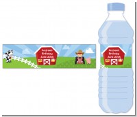 Farm Boy - Personalized Birthday Party Water Bottle Labels