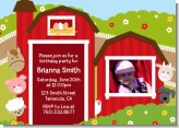 Farm Animals - Photo Birthday Party Invitations