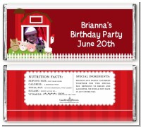 Farm Animals - Personalized Birthday Party Photo Candy Bar Wrappers