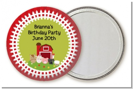 Farm Animals - Personalized Birthday Party Pocket Mirror Favors