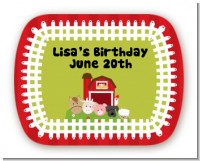 Farm Animals - Personalized Birthday Party Rounded Corner Stickers