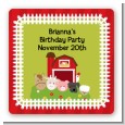 Farm Animals - Square Personalized Birthday Party Sticker Labels thumbnail