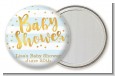 Faux Gold and Blue Stripes - Personalized Baby Shower Pocket Mirror Favors thumbnail