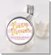 Faux Gold and Lavender Stripes - Personalized Baby Shower Candy Jar thumbnail