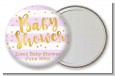 Faux Gold and Lavender Stripes - Personalized Baby Shower Pocket Mirror Favors thumbnail