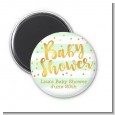 Faux Gold and Mint Stripes - Personalized Baby Shower Magnet Favors thumbnail