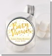 Faux Gold and Yellow Stripes - Personalized Baby Shower Candy Jar thumbnail