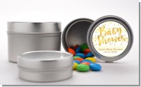 Faux Gold and Yellow Stripes - Custom Baby Shower Favor Tins
