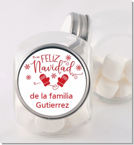 Feliz Navidad - Personalized Christmas Candy Jar