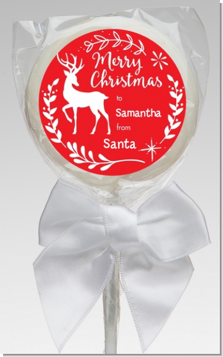 Festive Antlers - Personalized Christmas Lollipop Favors