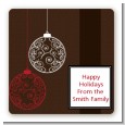 Festive Ornaments - Square Personalized Christmas Sticker Labels thumbnail