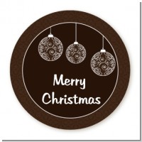 Festive Ornaments - Round Personalized Christmas Sticker Labels
