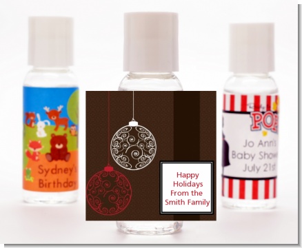 Festive Ornaments - Personalized Christmas Hand Sanitizers Favors