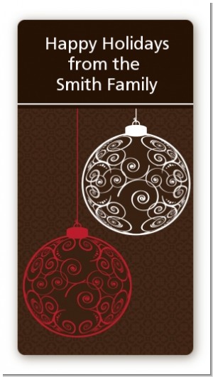 Festive Ornaments - Custom Rectangle Christmas Sticker/Labels