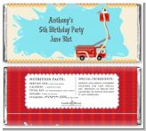 Fire Truck - Personalized Birthday Party Candy Bar Wrappers