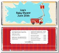Fire Truck - Personalized Baby Shower Candy Bar Wrappers