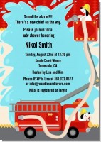 Fire Truck - Baby Shower Invitations