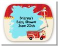 Fire Truck - Personalized Baby Shower Rounded Corner Stickers thumbnail