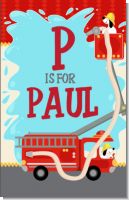 Fire Truck - Personalized Baby Shower Nursery Wall Art