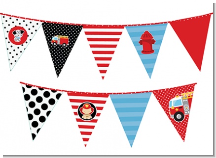 Future Firefighter - Baby Shower Themed Pennant Set