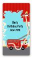 Fire Truck - Custom Rectangle Birthday Party Sticker/Labels thumbnail