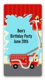 Fire Truck - Custom Rectangle Birthday Party Sticker/Labels