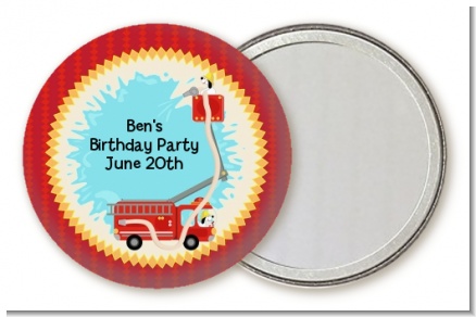 Fire Truck - Personalized Birthday Party Pocket Mirror Favors